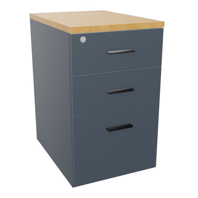 RETOUR SUR CAISSON HAUTEUR BUREAU P60XL43,2 - 3 TIROIRS DONT 1DS TOP EP25MM R6 R5 SG