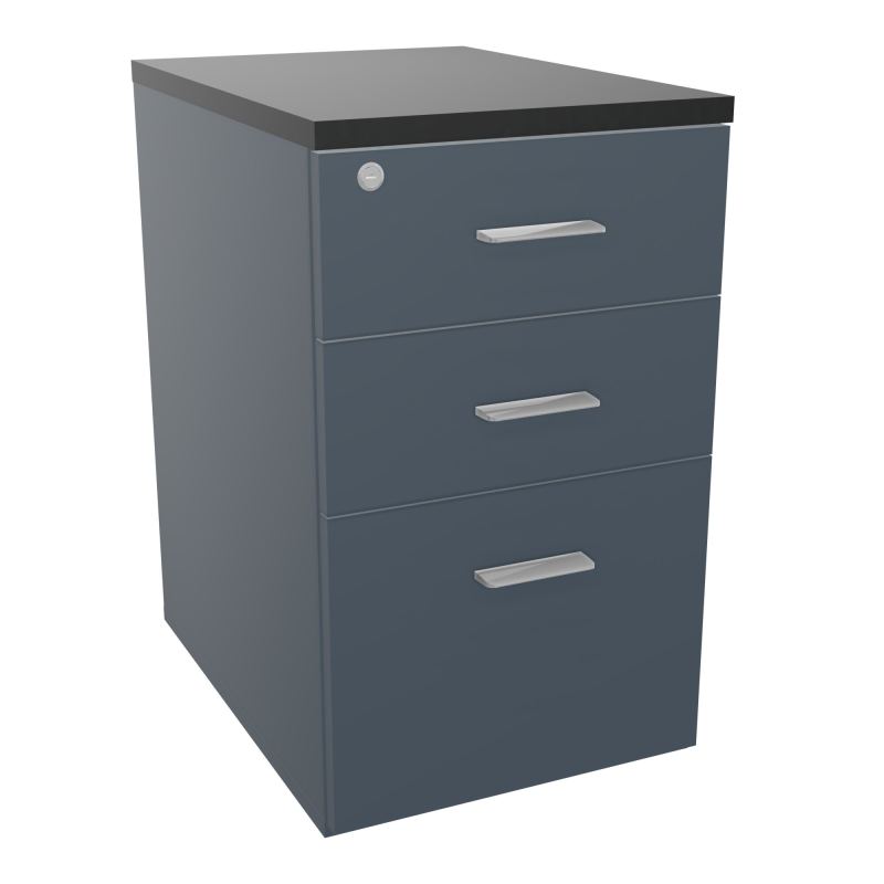 RETOUR SUR CAISSON HAUTEUR BUREAU P60XL43,2 - 3 TIROIRS DONT 1DS TOP EP25MM R6 R9 SB