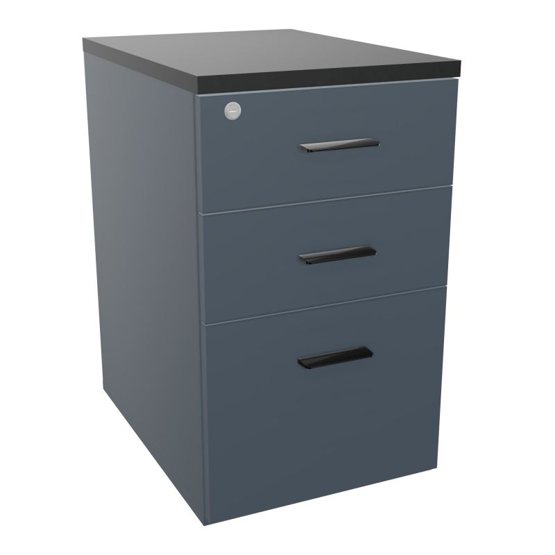 RETOUR SUR CAISSON HAUTEUR BUREAU P60XL43,2 - 3 TIROIRS DONT 1DS TOP EP25MM R6 R9 SG