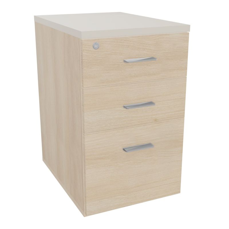 RETOUR SUR CAISSON HAUTEUR BUREAU P60XL43,2 - 3 TIROIRS DONT 1DS TOP EP25MM RZ N5 SB
