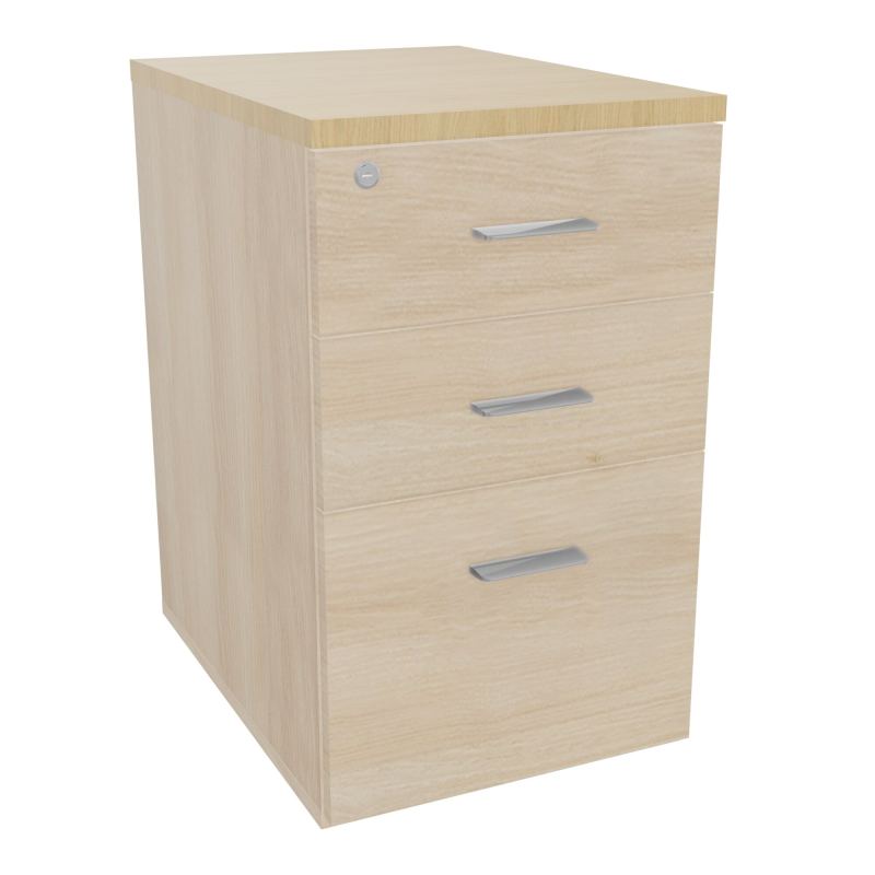 RETOUR SUR CAISSON HAUTEUR BUREAU P60XL43,2 - 3 TIROIRS DONT 1DS TOP EP25MM RZ R1 SB