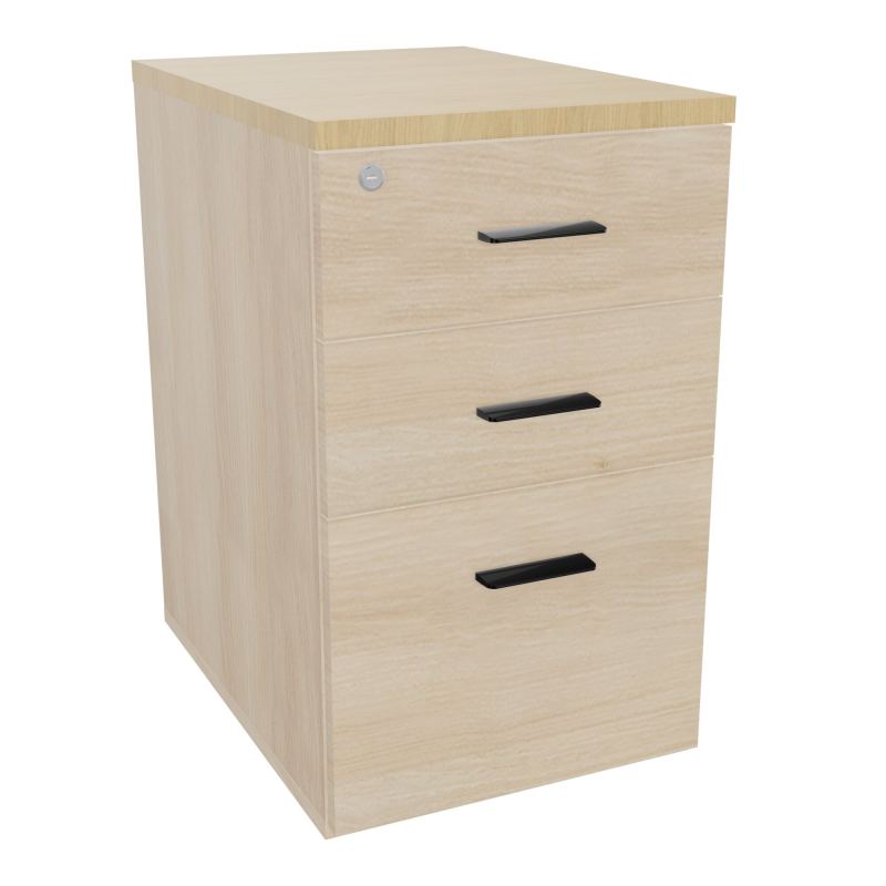 RETOUR SUR CAISSON HAUTEUR BUREAU P60XL43,2 - 3 TIROIRS DONT 1DS TOP EP25MM RZ R1 SG