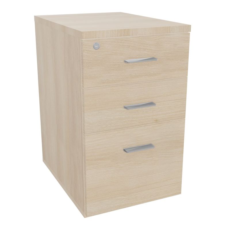 RETOUR SUR CAISSON HAUTEUR BUREAU P60XL43,2 - 3 TIROIRS DONT 1DS TOP EP25MM RZ RZ SB