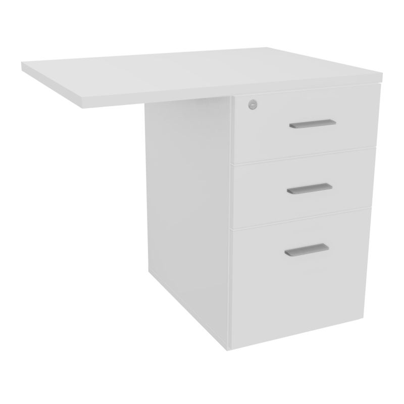 RETOUR SUR CAISSON HAUTEUR BUREAU P60XL80 - 3 TIROIRS DONT 1DS TOP EP25MM MG MG SB