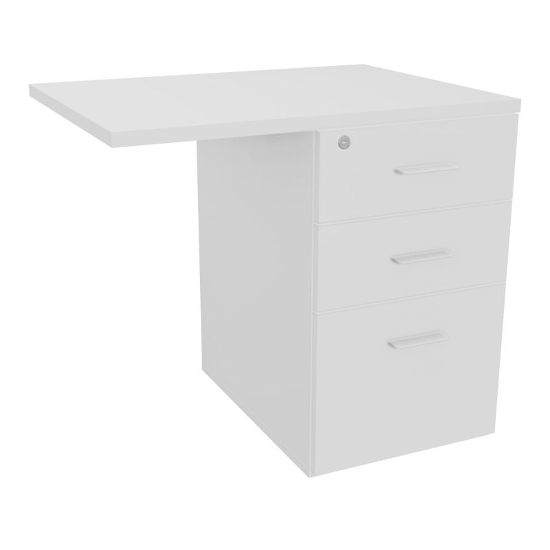 RETOUR SUR CAISSON HAUTEUR BUREAU P60XL80 - 3 TIROIRS DONT 1DS TOP EP25MM MG MG SO