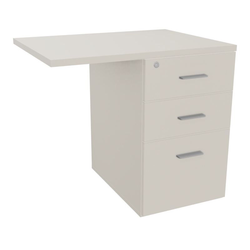 RETOUR SUR CAISSON HAUTEUR BUREAU P60XL80 - 3 TIROIRS DONT 1DS TOP EP25MM N5 N5 SB