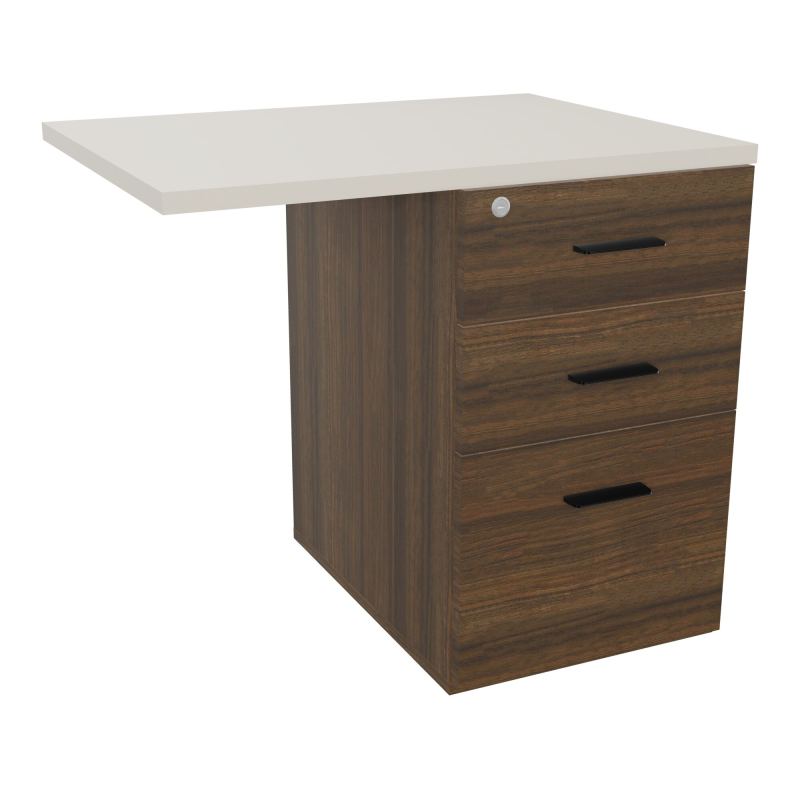 RETOUR SUR CAISSON HAUTEUR BUREAU P60XL80 - 3 TIROIRS DONT 1DS TOP EP25MM N6 N5 SG