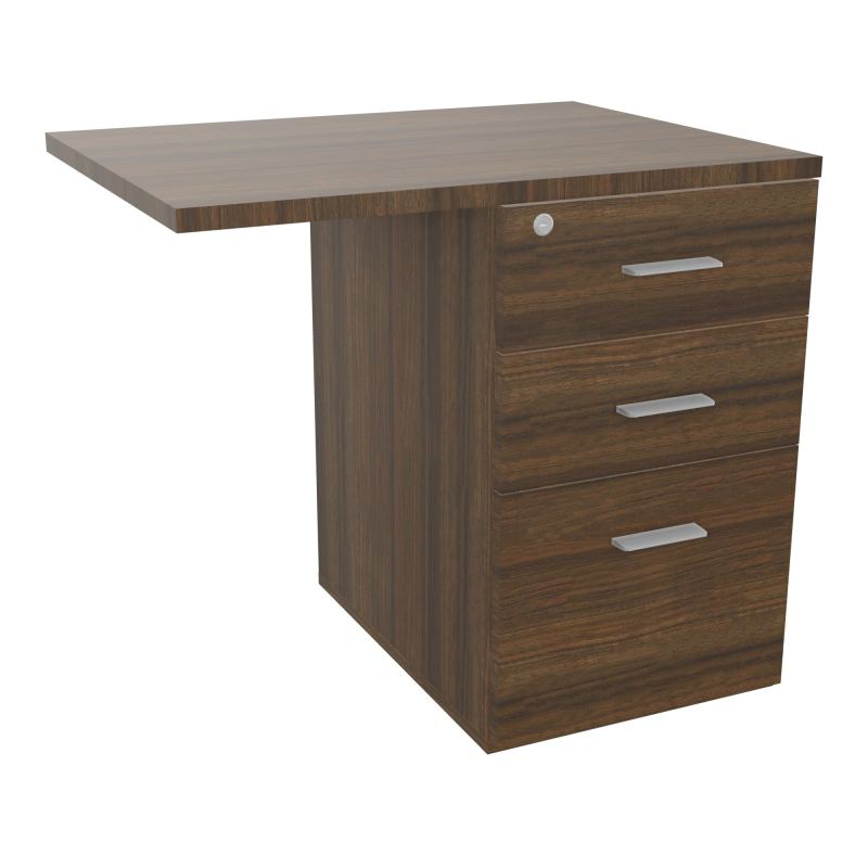 RETOUR SUR CAISSON HAUTEUR BUREAU P60XL80 - 3 TIROIRS DONT 1DS TOP EP25MM N6 N6 SB