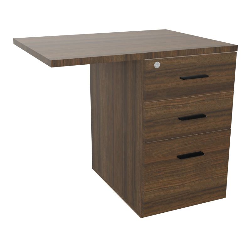 RETOUR SUR CAISSON HAUTEUR BUREAU P60XL80 - 3 TIROIRS DONT 1DS TOP EP25MM N6 N6 SG