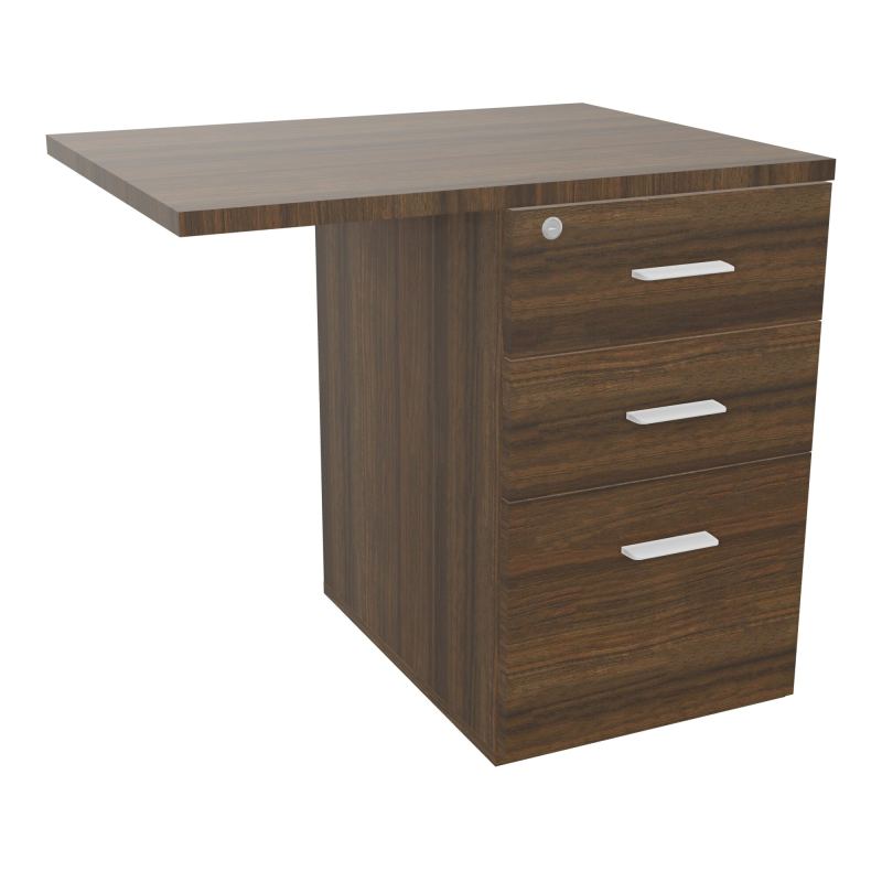 RETOUR SUR CAISSON HAUTEUR BUREAU P60XL80 - 3 TIROIRS DONT 1DS TOP EP25MM N6 N6 SO