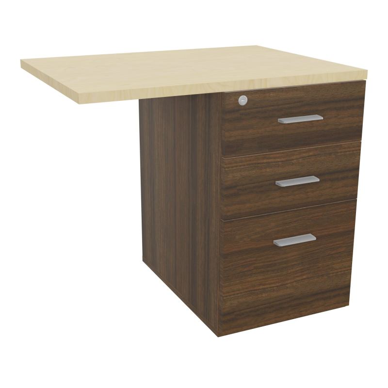 RETOUR SUR CAISSON HAUTEUR BUREAU P60XL80 - 3 TIROIRS DONT 1DS TOP EP25MM N6 N8 SB