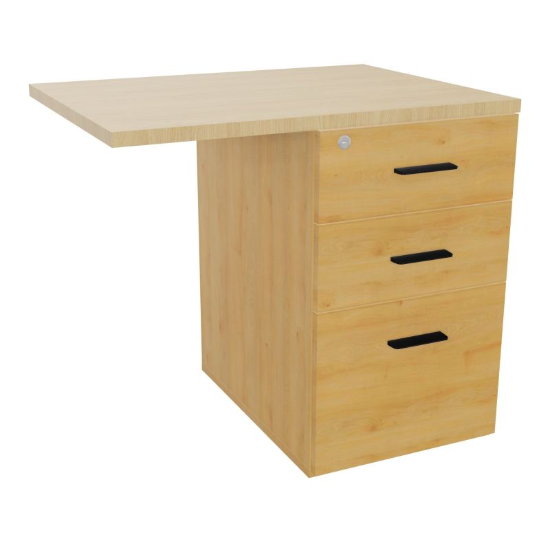 RETOUR SUR CAISSON HAUTEUR BUREAU P60XL80 - 3 TIROIRS DONT 1DS TOP EP25MM R5 R1 SG