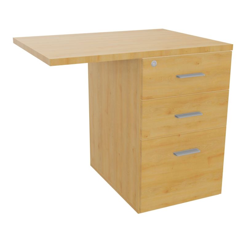 RETOUR SUR CAISSON HAUTEUR BUREAU P60XL80 - 3 TIROIRS DONT 1DS TOP EP25MM R5 R5 SB