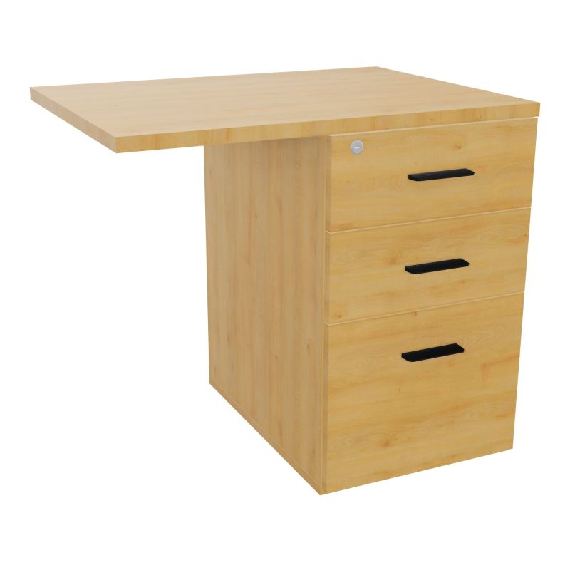 RETOUR SUR CAISSON HAUTEUR BUREAU P60XL80 - 3 TIROIRS DONT 1DS TOP EP25MM R5 R5 SG