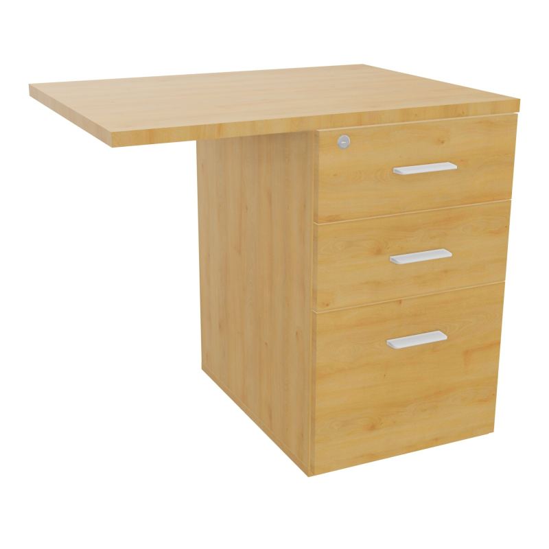 RETOUR SUR CAISSON HAUTEUR BUREAU P60XL80 - 3 TIROIRS DONT 1DS TOP EP25MM R5 R5 SO