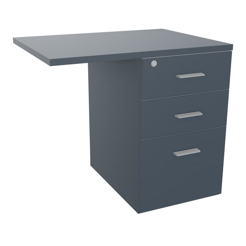 RETOUR SUR CAISSON HAUTEUR BUREAU P60XL80 - 3 TIROIRS DONT 1DS TOP EP25MM R6 R6 SB