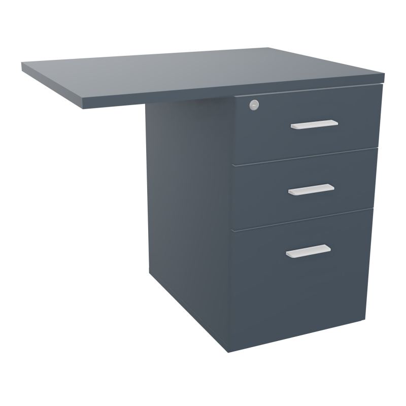 RETOUR SUR CAISSON HAUTEUR BUREAU P60XL80 - 3 TIROIRS DONT 1DS TOP EP25MM R6 R6 SO