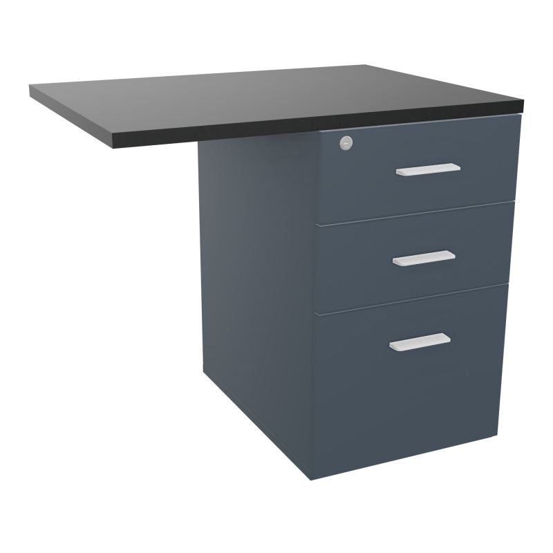 RETOUR SUR CAISSON HAUTEUR BUREAU P60XL80 - 3 TIROIRS DONT 1DS TOP EP25MM R6 R9 SO