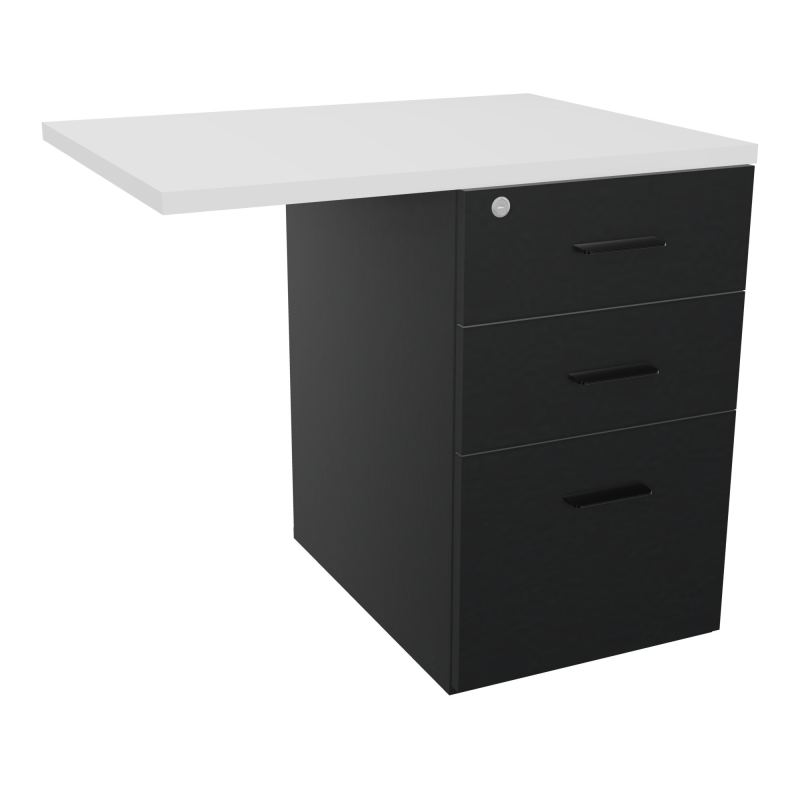 RETOUR SUR CAISSON HAUTEUR BUREAU P60XL80 - 3 TIROIRS DONT 1DS TOP EP25MM R9 MG SG