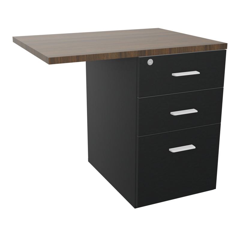 RETOUR SUR CAISSON HAUTEUR BUREAU P60XL80 - 3 TIROIRS DONT 1DS TOP EP25MM R9 N6 SO