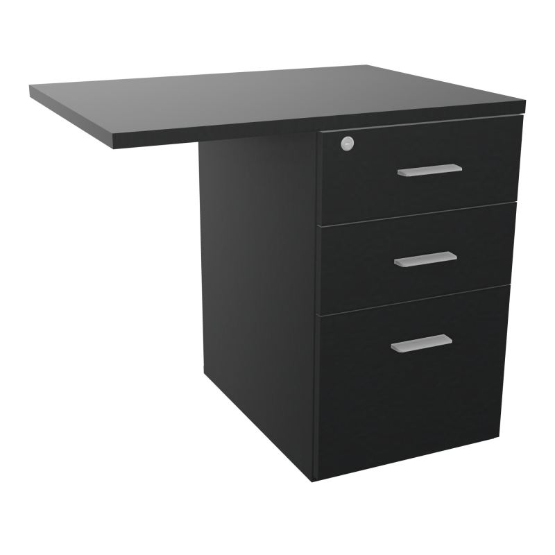 RETOUR SUR CAISSON HAUTEUR BUREAU P60XL80 - 3 TIROIRS DONT 1DS TOP EP25MM R9 R9 SB