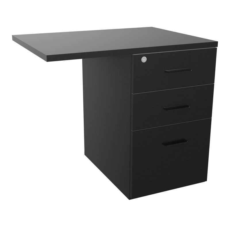 RETOUR SUR CAISSON HAUTEUR BUREAU P60XL80 - 3 TIROIRS DONT 1DS TOP EP25MM R9 R9 SG