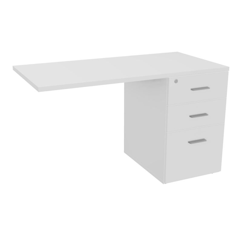 RETOUR SUR CAISSON HAUTEUR BUREAU P60XL120 - 3 TIROIRS DONT 1DS TOP EP25MM MG MG SB