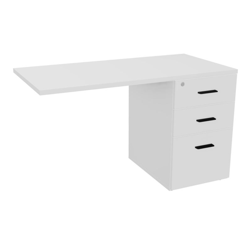 RETOUR SUR CAISSON HAUTEUR BUREAU P60XL120 - 3 TIROIRS DONT 1DS TOP EP25MM MG MG SG