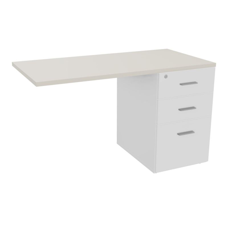 RETOUR SUR CAISSON HAUTEUR BUREAU P60XL120 - 3 TIROIRS DONT 1DS TOP EP25MM MG N5 SB
