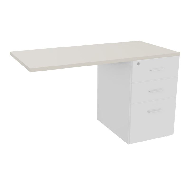 RETOUR SUR CAISSON HAUTEUR BUREAU P60XL120 - 3 TIROIRS DONT 1DS TOP EP25MM MG N5 SO