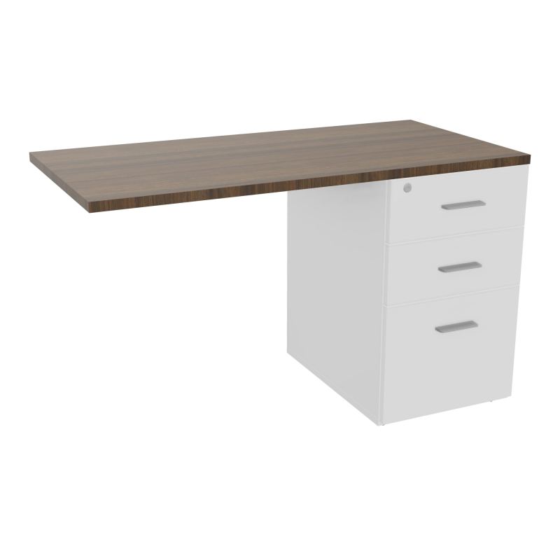 RETOUR SUR CAISSON HAUTEUR BUREAU P60XL120 - 3 TIROIRS DONT 1DS TOP EP25MM MG N6 SB