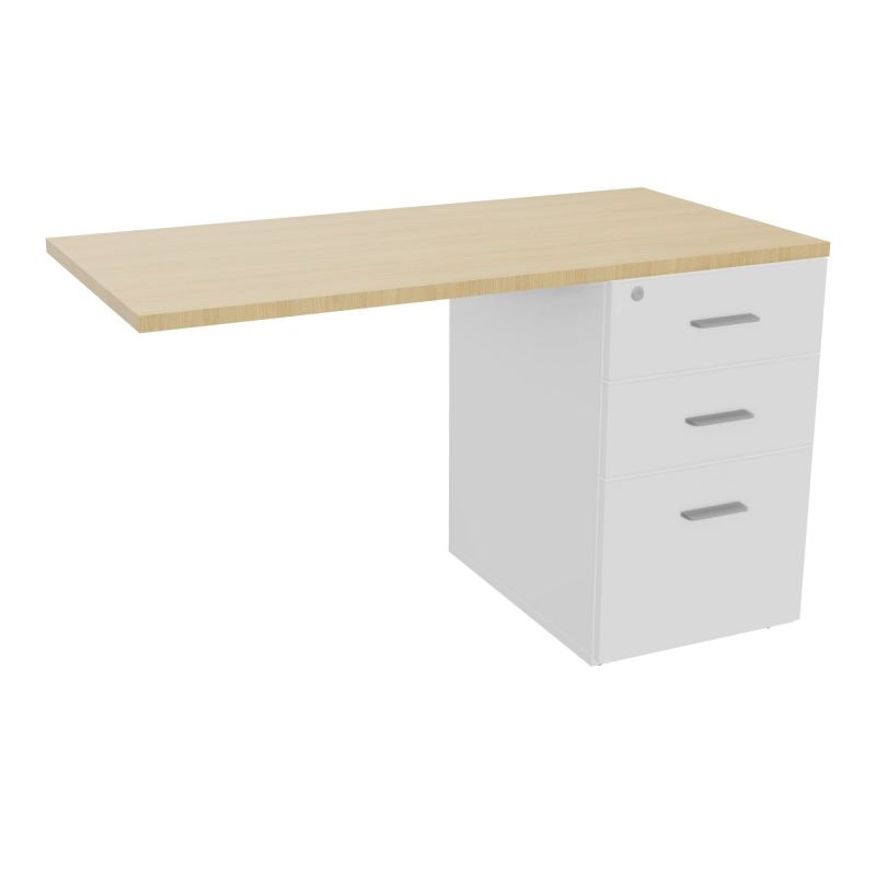 RETOUR SUR CAISSON HAUTEUR BUREAU P60XL120 - 3 TIROIRS DONT 1DS TOP EP25MM MG R1 SB