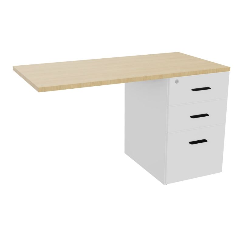 RETOUR SUR CAISSON HAUTEUR BUREAU P60XL120 - 3 TIROIRS DONT 1DS TOP EP25MM MG R1 SG