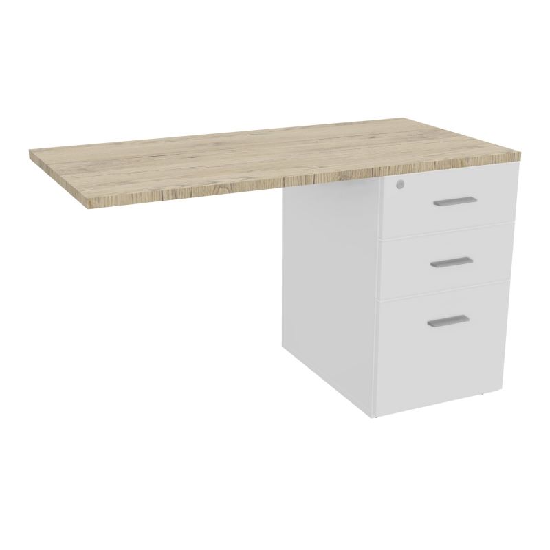 RETOUR SUR CAISSON HAUTEUR BUREAU P60XL120 - 3 TIROIRS DONT 1DS TOP EP25MM MG R3 SB