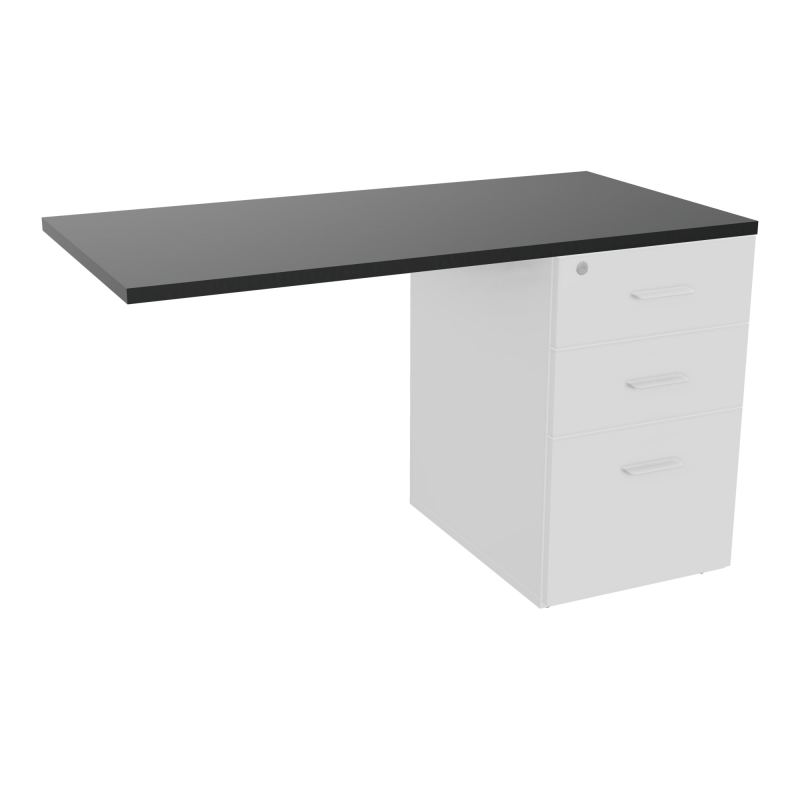 RETOUR SUR CAISSON HAUTEUR BUREAU P60XL120 - 3 TIROIRS DONT 1DS TOP EP25MM MG R9 SO