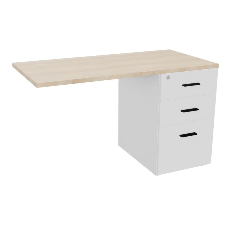 RETOUR SUR CAISSON HAUTEUR BUREAU P60XL120 - 3 TIROIRS DONT 1DS TOP EP25MM MG RZ SG