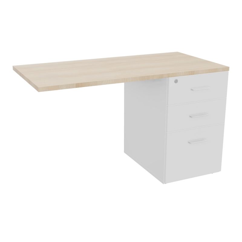 RETOUR SUR CAISSON HAUTEUR BUREAU P60XL120 - 3 TIROIRS DONT 1DS TOP EP25MM MG RZ SO