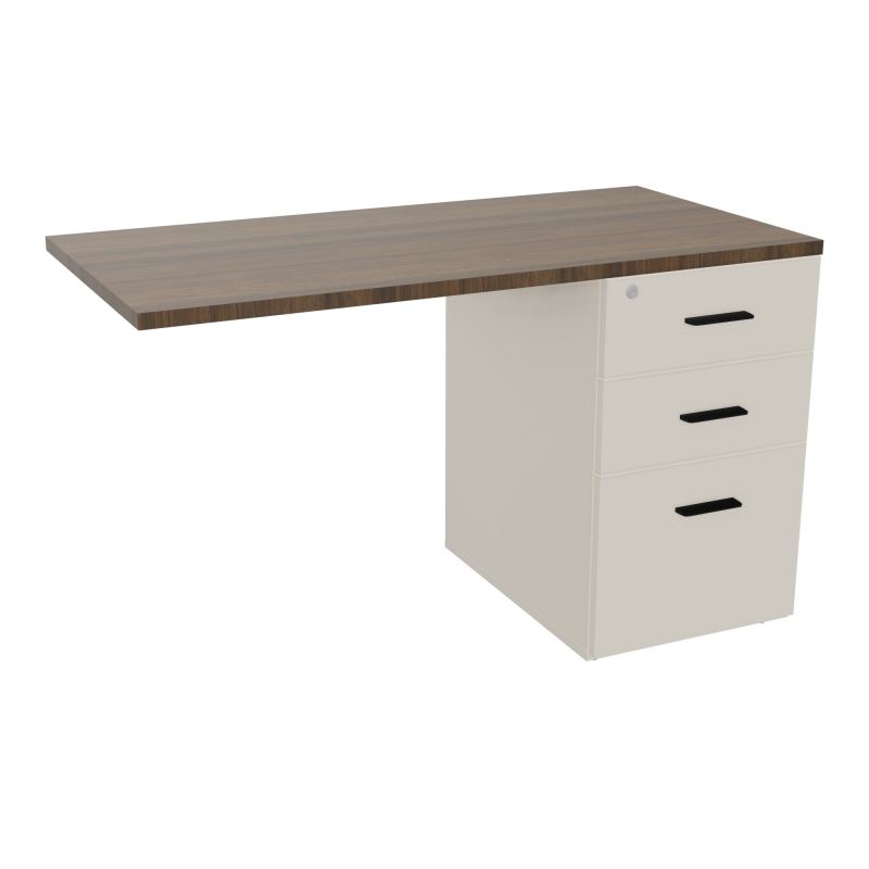 RETOUR SUR CAISSON HAUTEUR BUREAU P60XL120 - 3 TIROIRS DONT 1DS TOP EP25MM N5 N6 SG