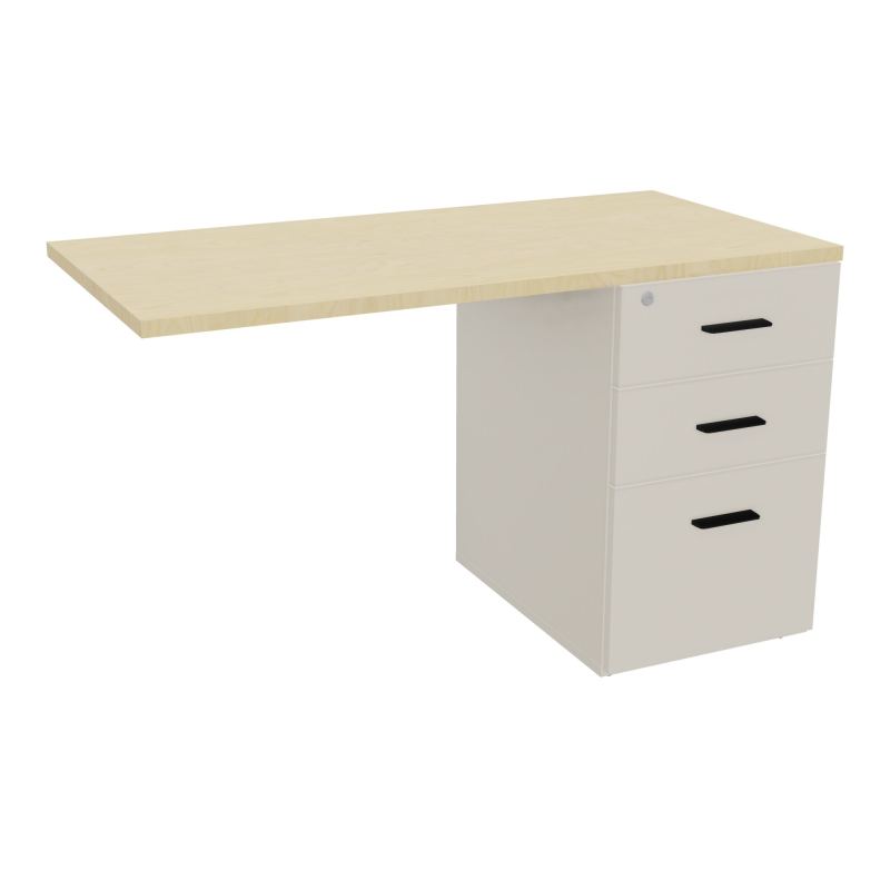 RETOUR SUR CAISSON HAUTEUR BUREAU P60XL120 - 3 TIROIRS DONT 1DS TOP EP25MM N5 N8 SG