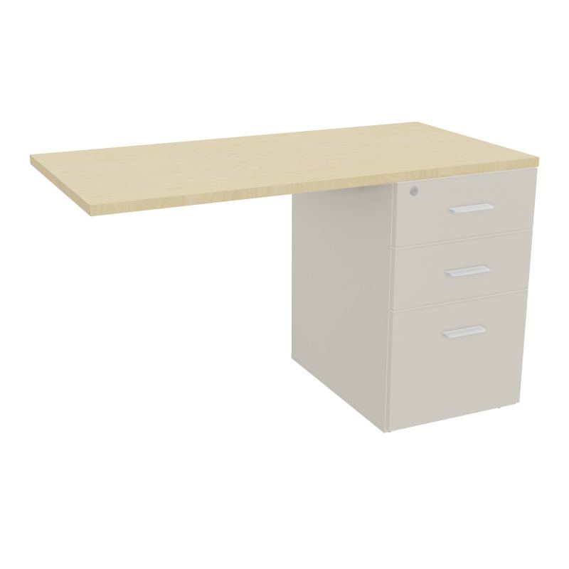 RETOUR SUR CAISSON HAUTEUR BUREAU P60XL120 - 3 TIROIRS DONT 1DS TOP EP25MM N5 N8 SO