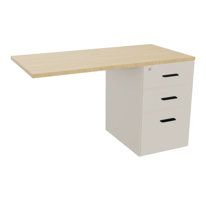 RETOUR SUR CAISSON HAUTEUR BUREAU P60XL120 - 3 TIROIRS DONT 1DS TOP EP25MM N5 R1 SG