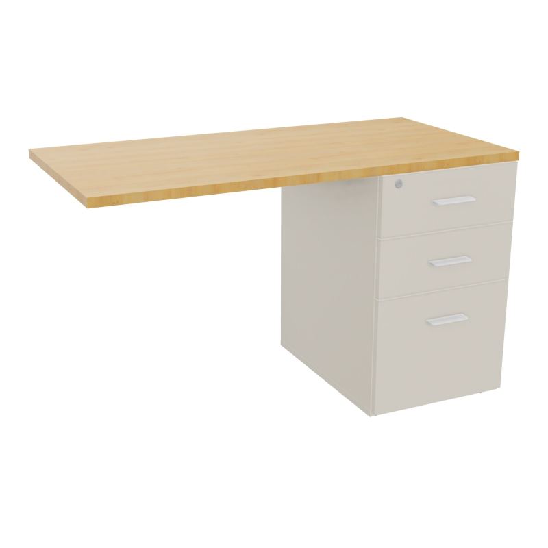 RETOUR SUR CAISSON HAUTEUR BUREAU P60XL120 - 3 TIROIRS DONT 1DS TOP EP25MM N5 R5 SO