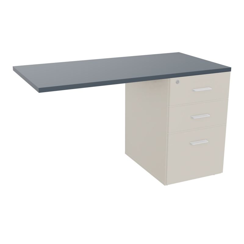 RETOUR SUR CAISSON HAUTEUR BUREAU P60XL120 - 3 TIROIRS DONT 1DS TOP EP25MM N5 R6 SO