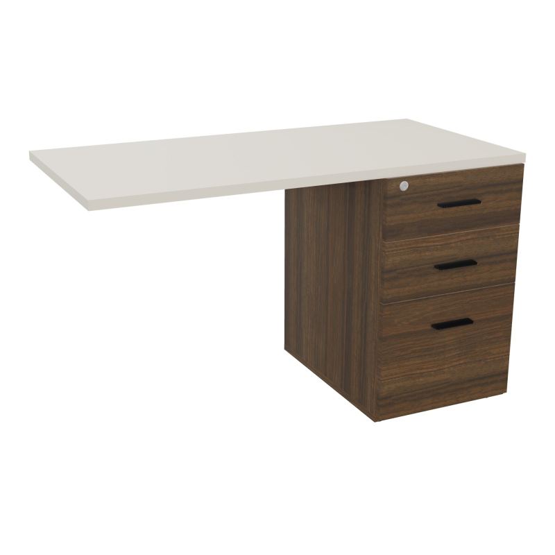 RETOUR SUR CAISSON HAUTEUR BUREAU P60XL120 - 3 TIROIRS DONT 1DS TOP EP25MM N6 N5 SG