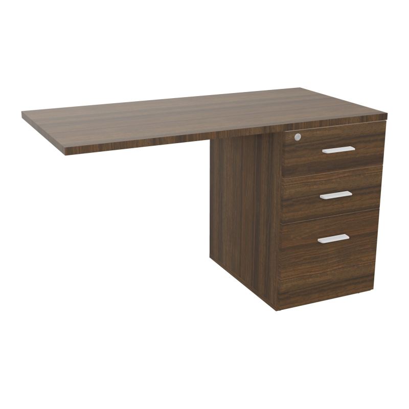 RETOUR SUR CAISSON HAUTEUR BUREAU P60XL120 - 3 TIROIRS DONT 1DS TOP EP25MM N6 N6 SO