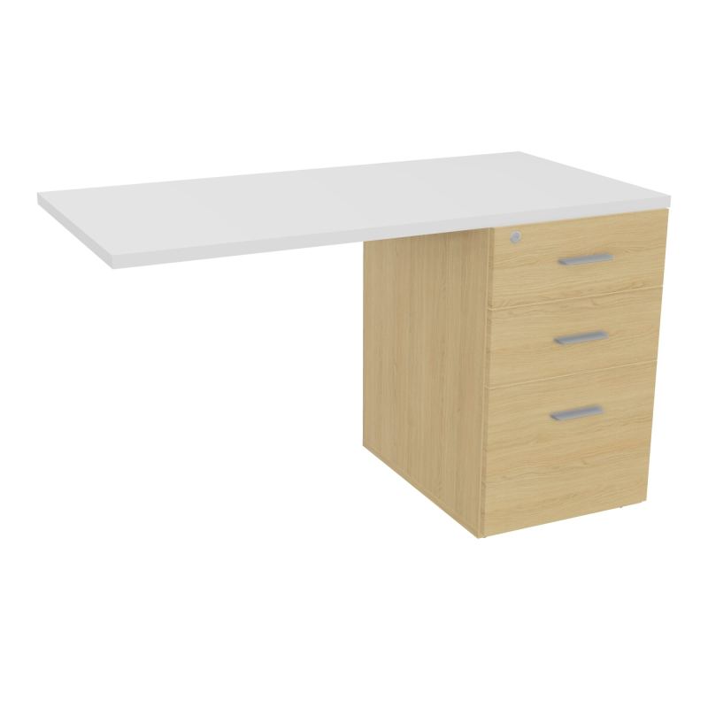 RETOUR SUR CAISSON HAUTEUR BUREAU P60XL120 - 3 TIROIRS DONT 1DS TOP EP25MM R1 MG SB