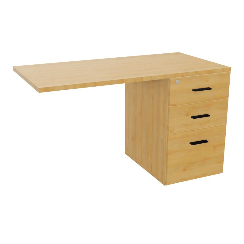 RETOUR SUR CAISSON HAUTEUR BUREAU P60XL120 - 3 TIROIRS DONT 1DS TOP EP25MM R5 R5 SG