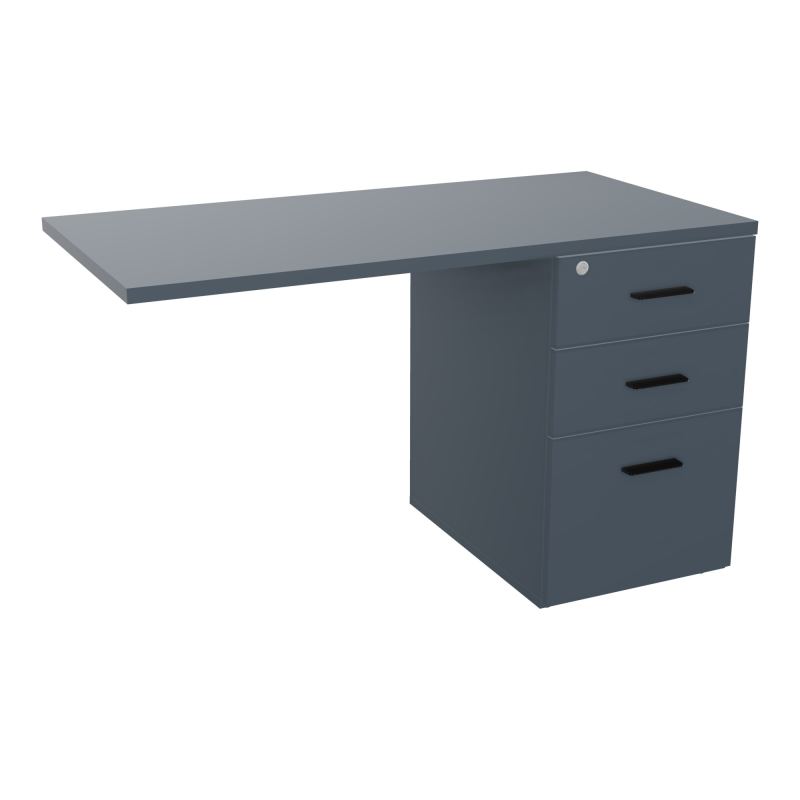RETOUR SUR CAISSON HAUTEUR BUREAU P60XL120 - 3 TIROIRS DONT 1DS TOP EP25MM R6 R6 SG