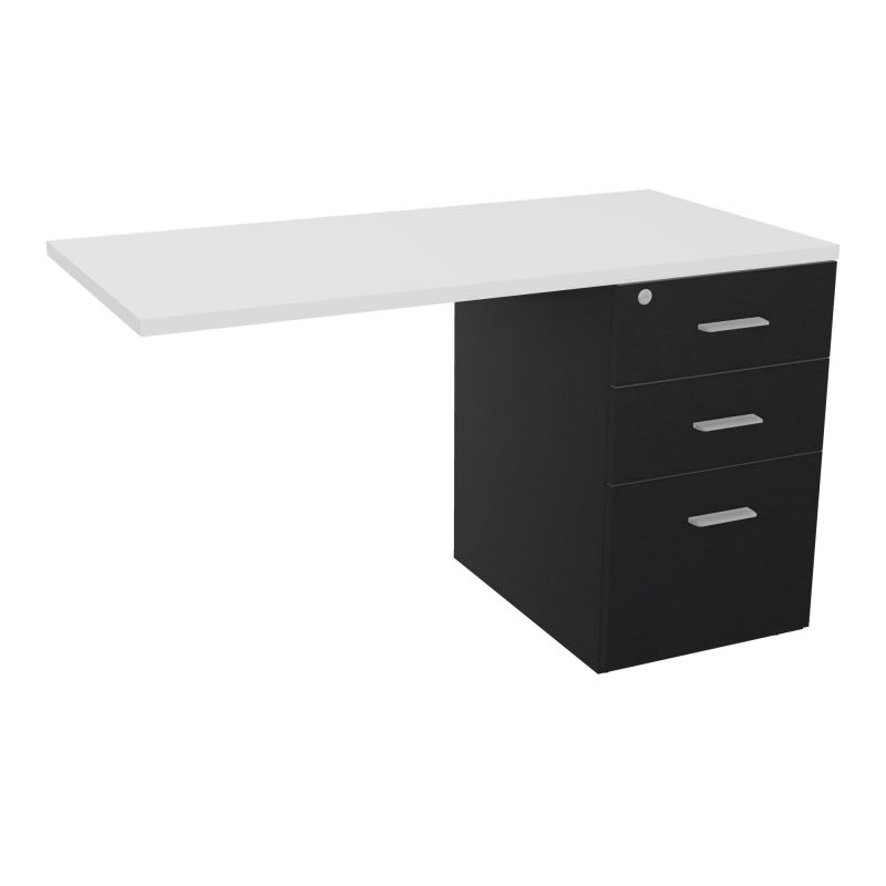 RETOUR SUR CAISSON HAUTEUR BUREAU P60XL120 - 3 TIROIRS DONT 1DS TOP EP25MM R9 MG SB