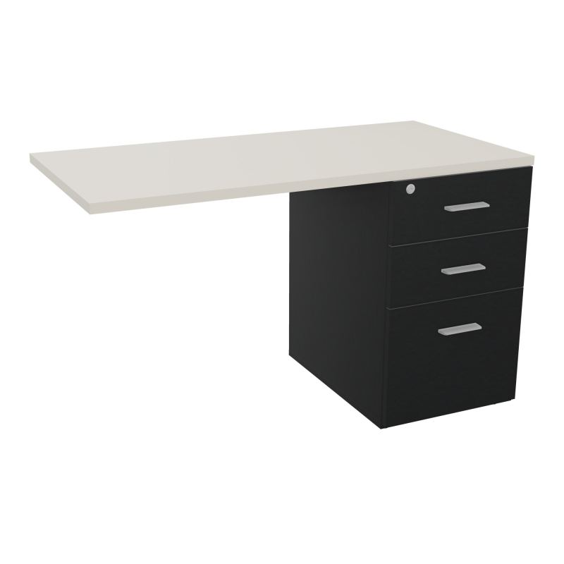 RETOUR SUR CAISSON HAUTEUR BUREAU P60XL120 - 3 TIROIRS DONT 1DS TOP EP25MM R9 N5 SB